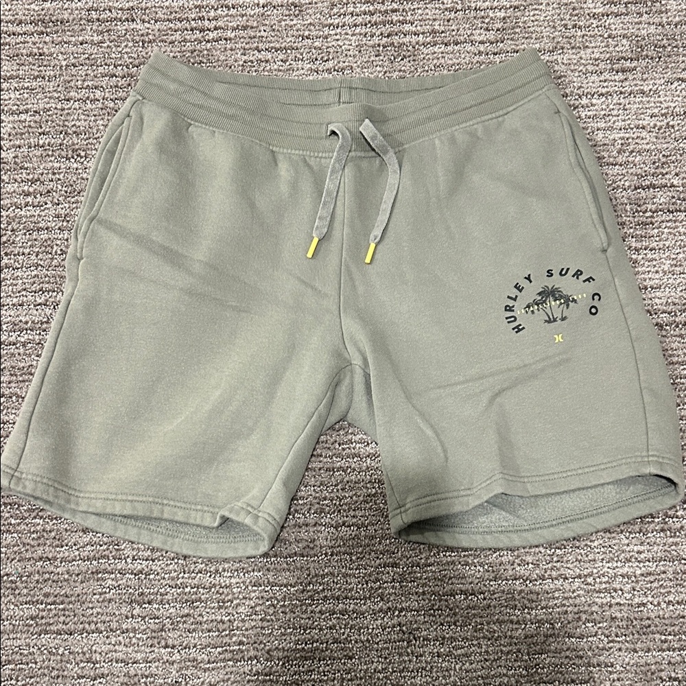 Hurley Men's Olive Color Athletic Sweat Shorts